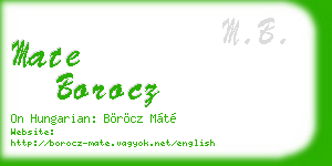 mate borocz business card