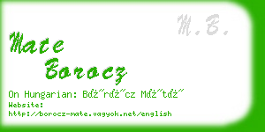 mate borocz business card